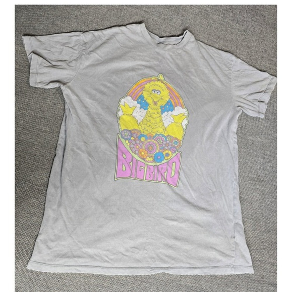 Cotton‎ On Sesame Street Big Bird Relaxed Boyfriend Tee Grey XS 2051910